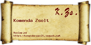 Komenda Zsolt névjegykártya